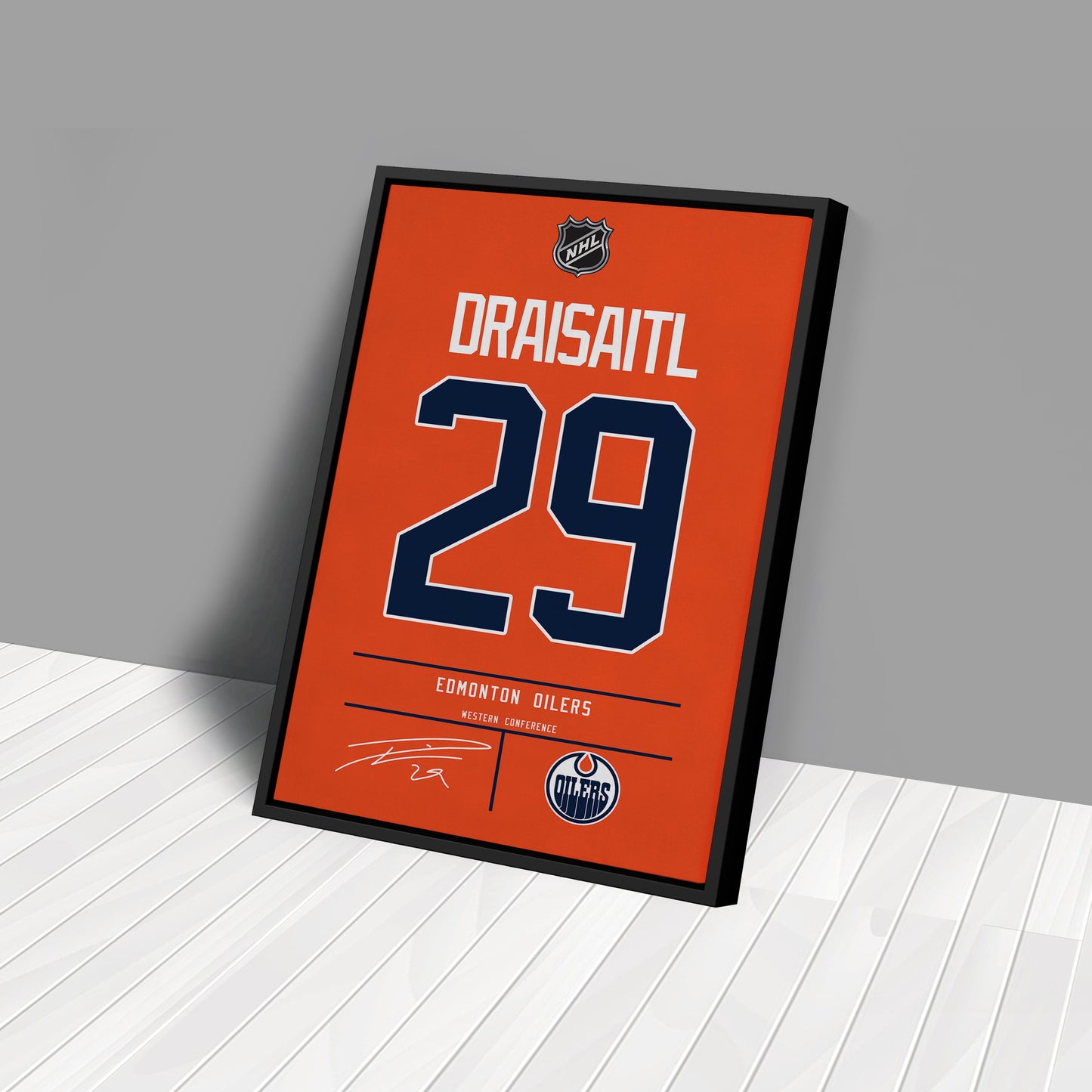 Leon Draisaitl Oilers Jersey Canvas Print | Wall Art Decor