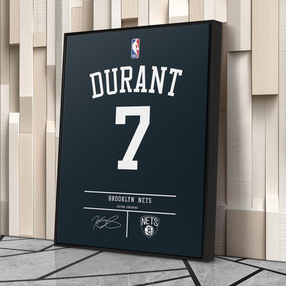 Kevin Durant Nets Jersey Canvas Print | Wall Art Decor