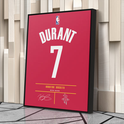 Kevin Durant Houston Rockets Jersey Canvas Wall Art