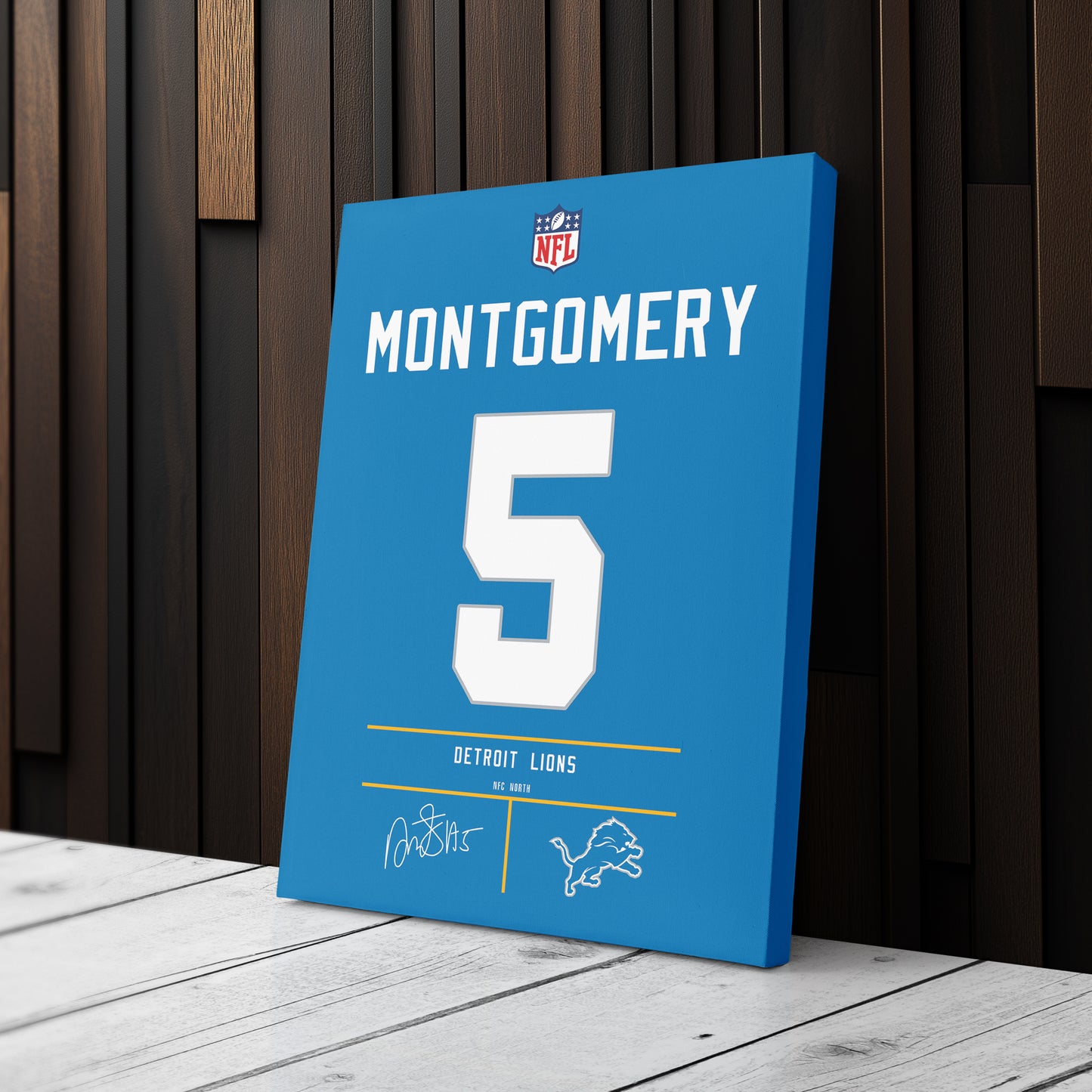 David Montgomery Lions Jersey Canvas Print | Wall Art Decor