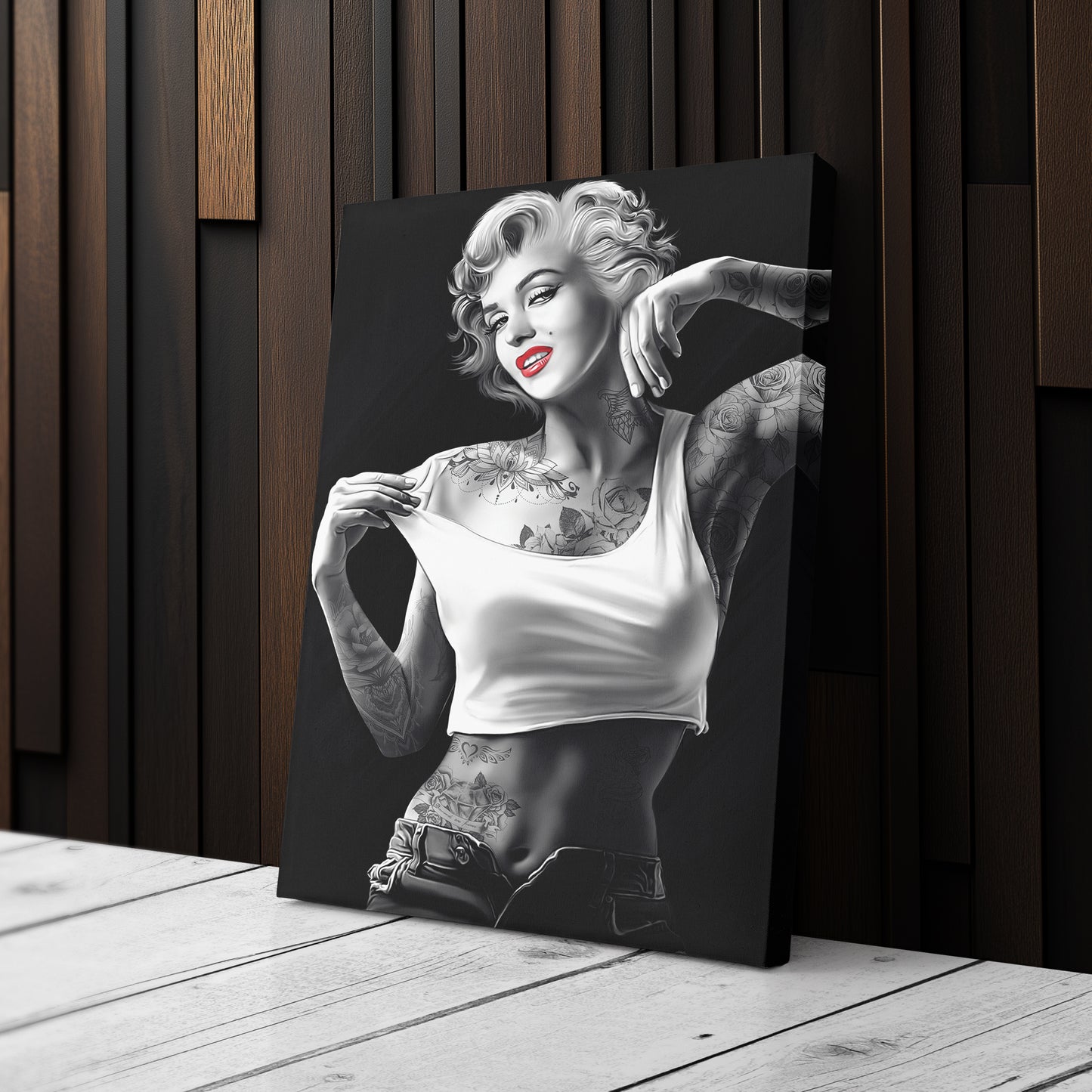 Marilyn Monroe Tattoo Canvas Print | Hollywood Icon Wall Art