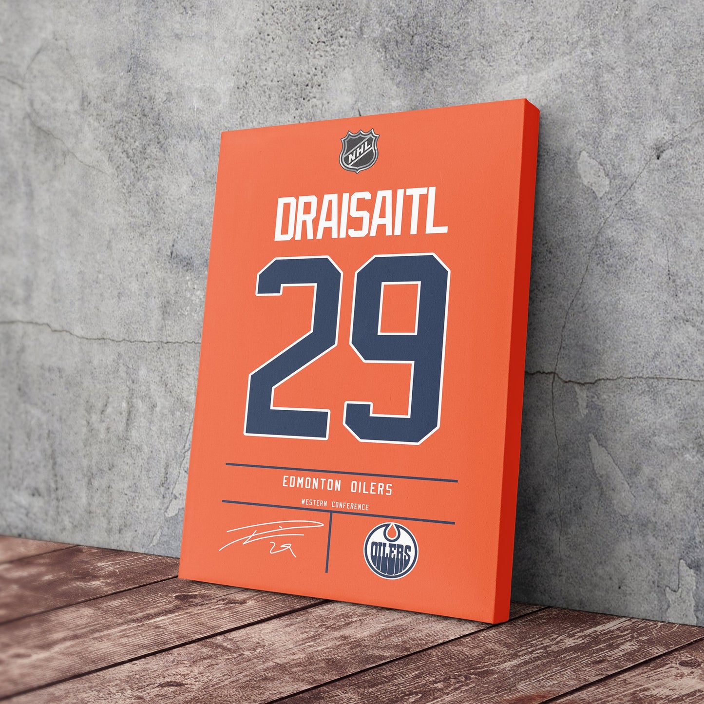 Leon Draisaitl Oilers Jersey Canvas Print | Wall Art Decor