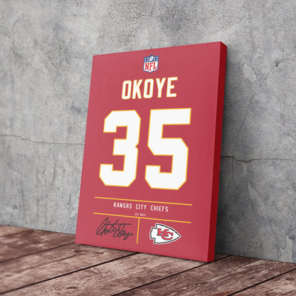 Christian Okoye Chiefs Jersey Canvas Print  Wall Art Decor