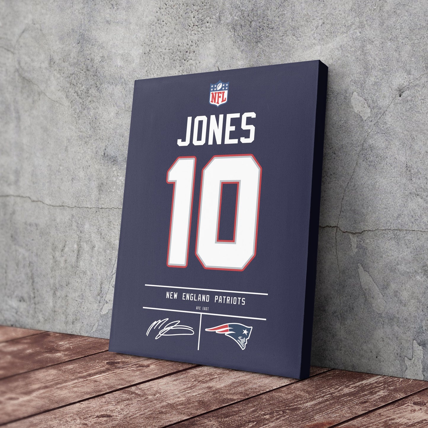 Mac Jones Patriots Jersey Canvas Print | Wall Art Decor