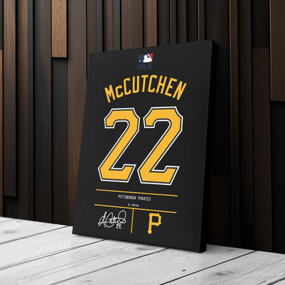 Andrew McCutchen Pittsburgh Pirates Black Jersey Canvas Wall Art