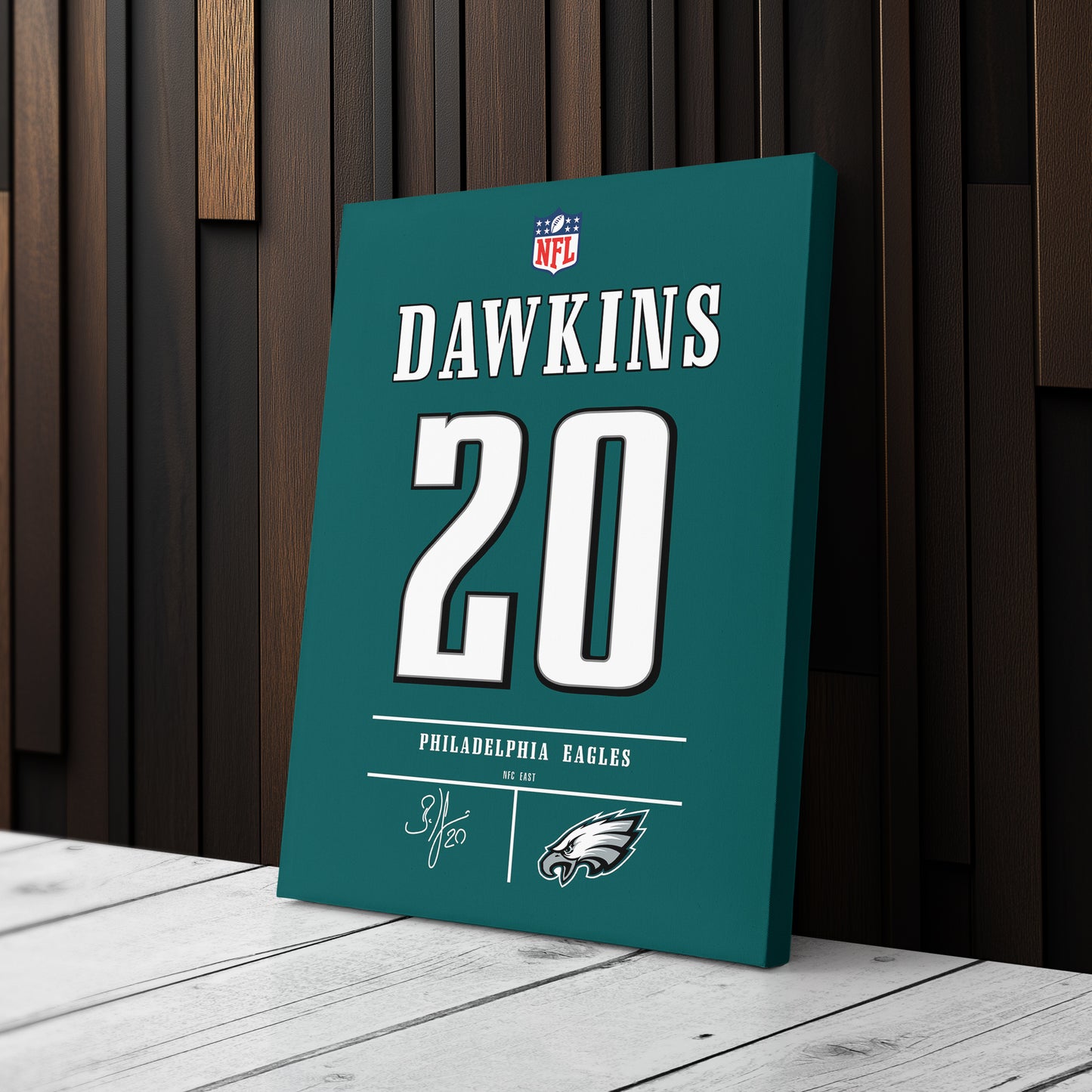 Brian Dawkins Eagles Jersey Canvas Print | Wall Art Decor