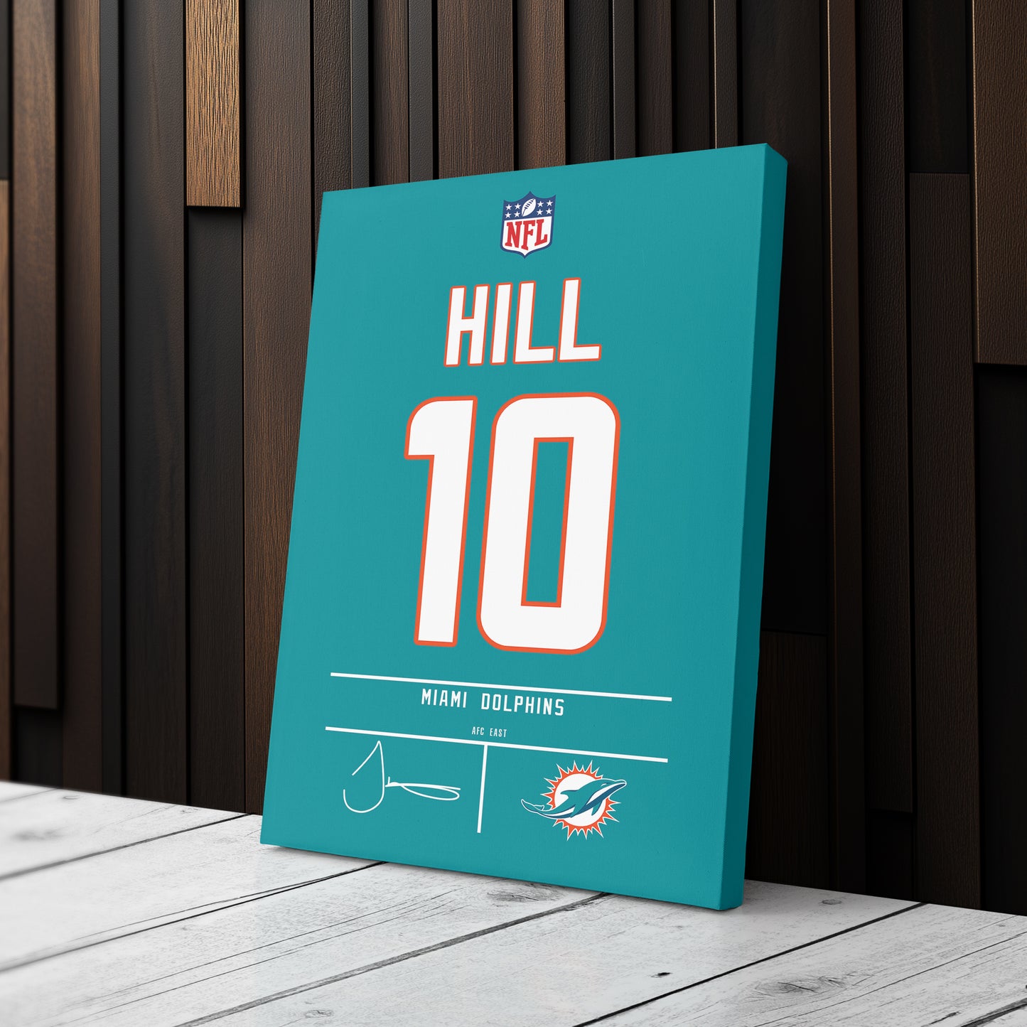Tyreek Hill Dolphins Jersey Canvas Print | Wall Art Decor