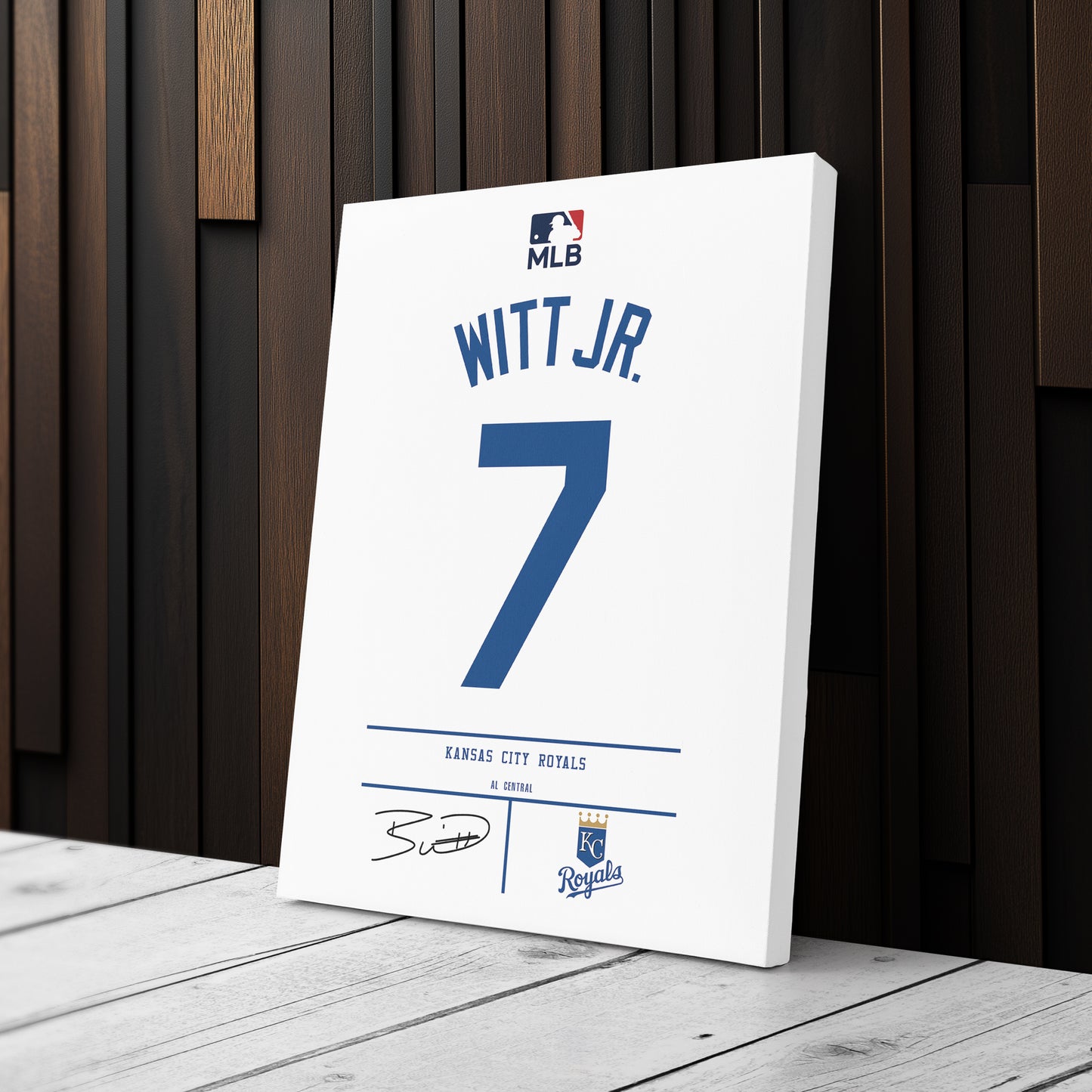 Bobby Witt Jr. Kansas City Royals Jersey Canvas Wall Art