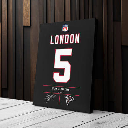 Drake London Falcons Jersey Canvas Print | Wall Art Decor