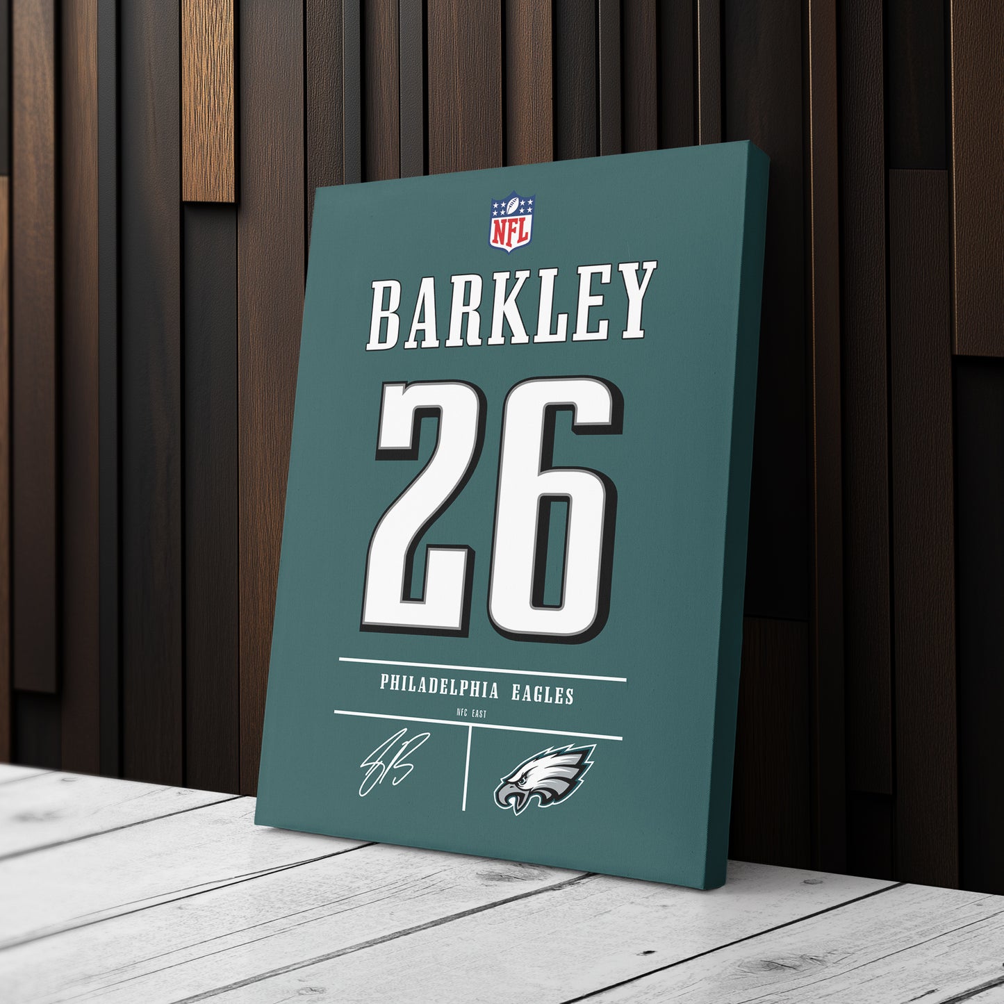 Saquon Barkley Eagles Jersey Canvas Print | Wall Art Decor