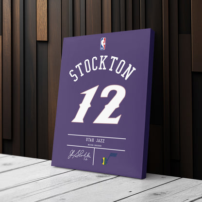 John Stockton Jazz Jersey Canvas Print | Wall Art Decor