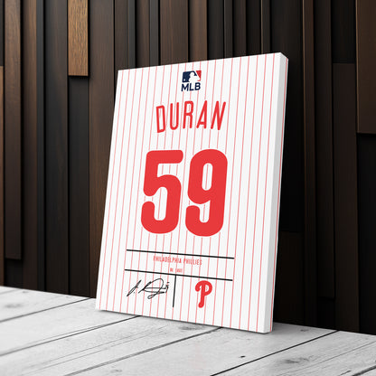 Jhoan Duran Philadelphia Phillies Jersey Canvas Wall Art