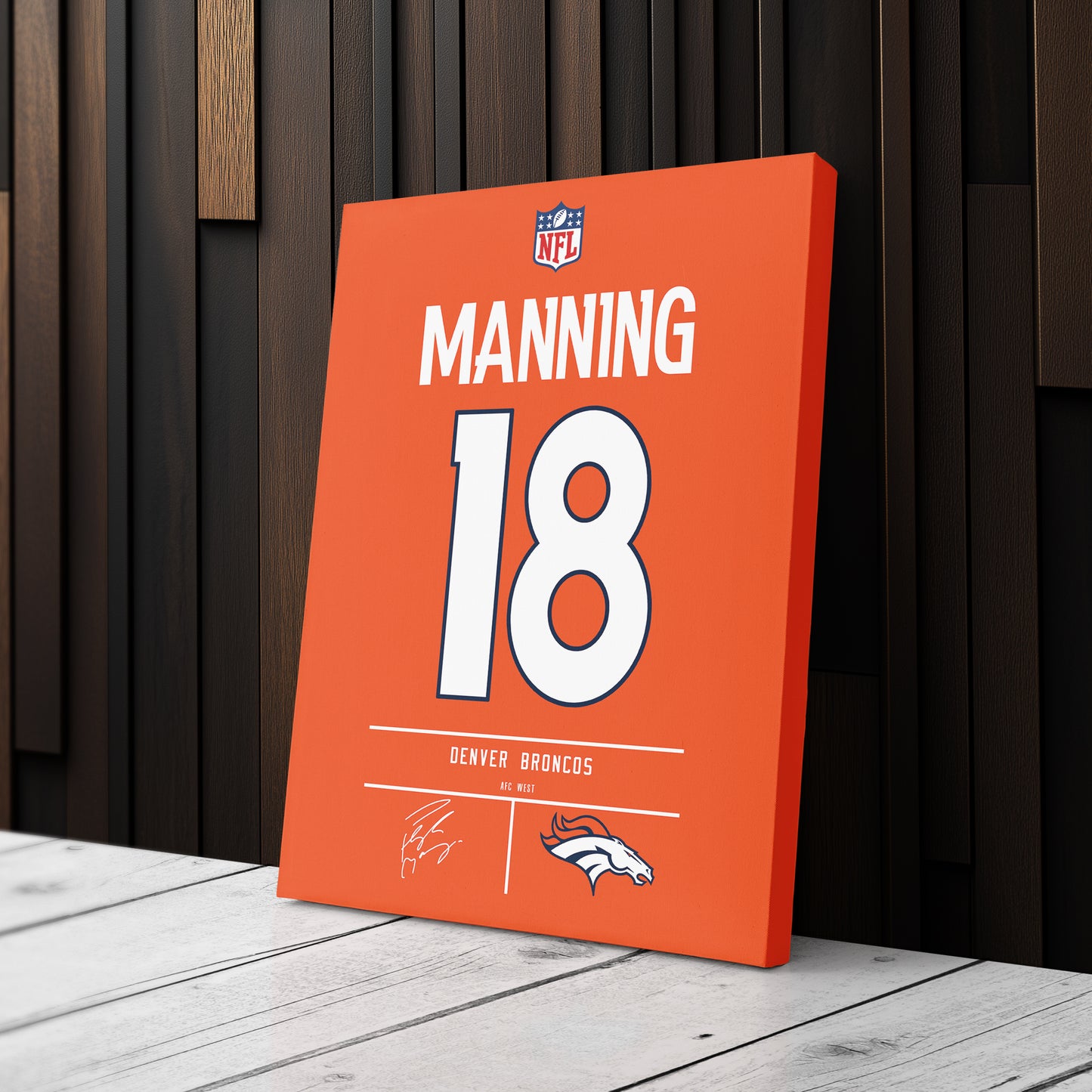 Peyton Manning Broncos Jersey Canvas Print | Wall Art Decor