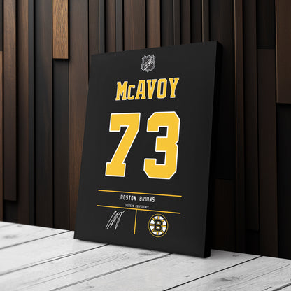Charlie McAvoy Bruins Jersey Canvas Print | Wall Art Decor