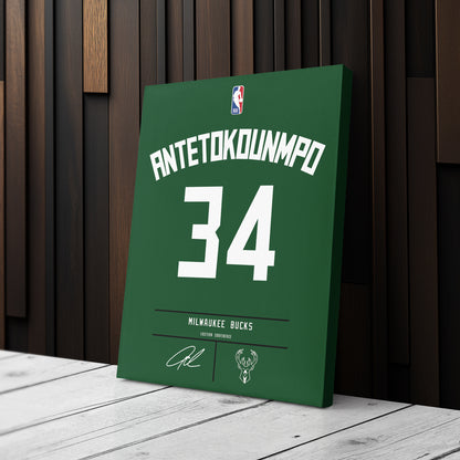 Giannis Antetokounmpo Bucks Jersey Canvas Print | Wall Art Decor