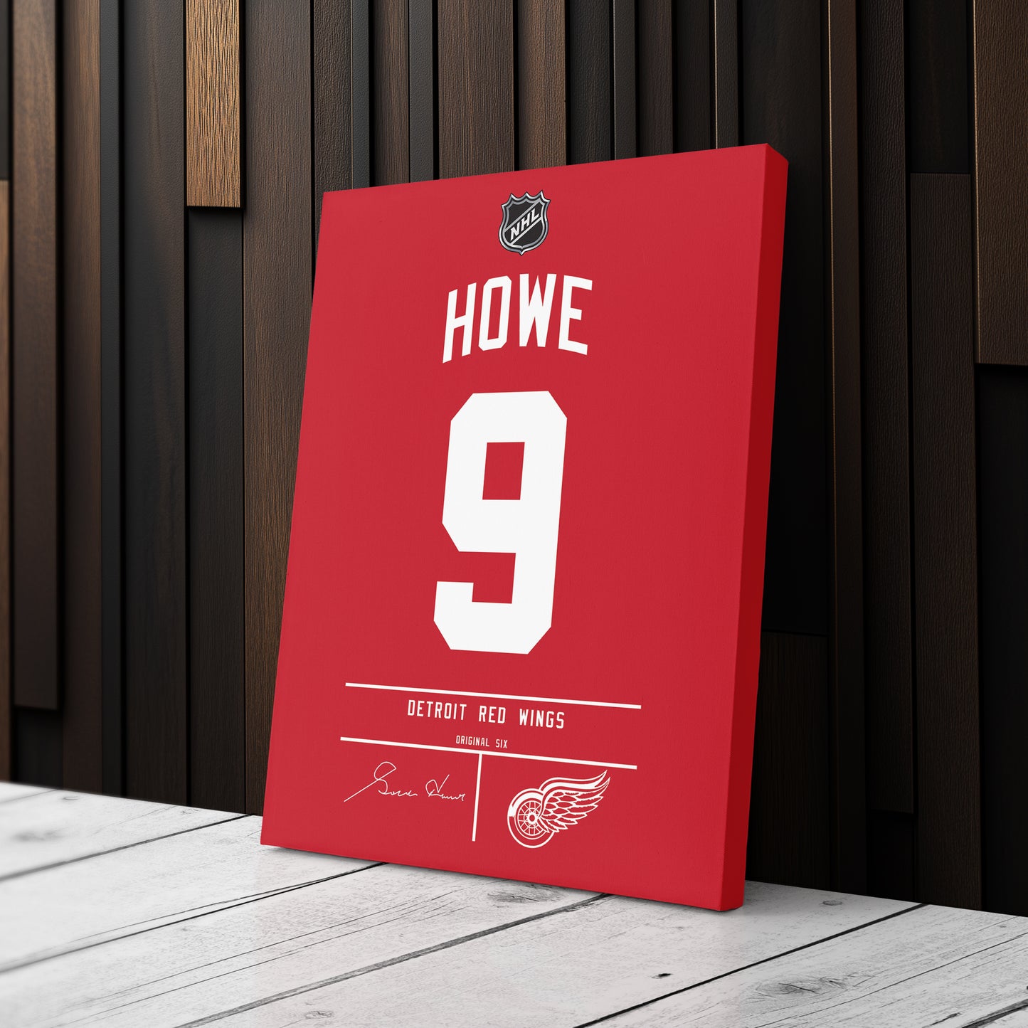 Gordie Howe Red Wings Jersey Canvas Print | Wall Art Decor