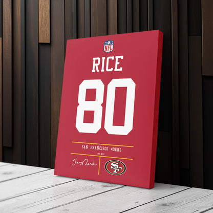Jerry Rice 49ers Jersey Canvas Print | Wall Art Decor