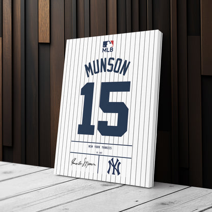 Thurman Munson New York Yankees Jersey Canvas Wall Art