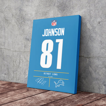 Calvin Johnson Lions Jersey Canvas Print | Wall Art Decor