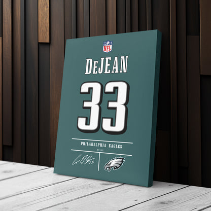 Cooper DeJean Eagles Jersey Canvas Print | Wall Art Decor