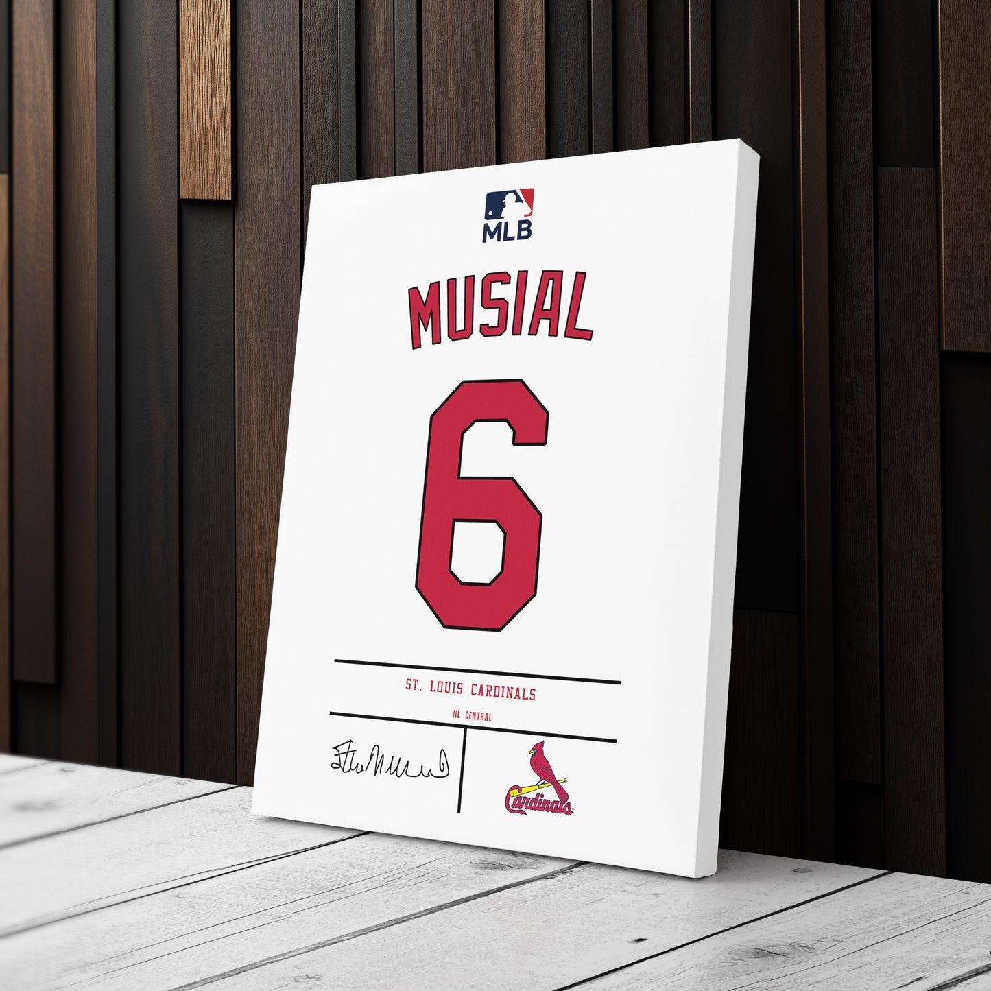 Stan Musial St. Louis Cardinals Jersey Canvas Wall Art