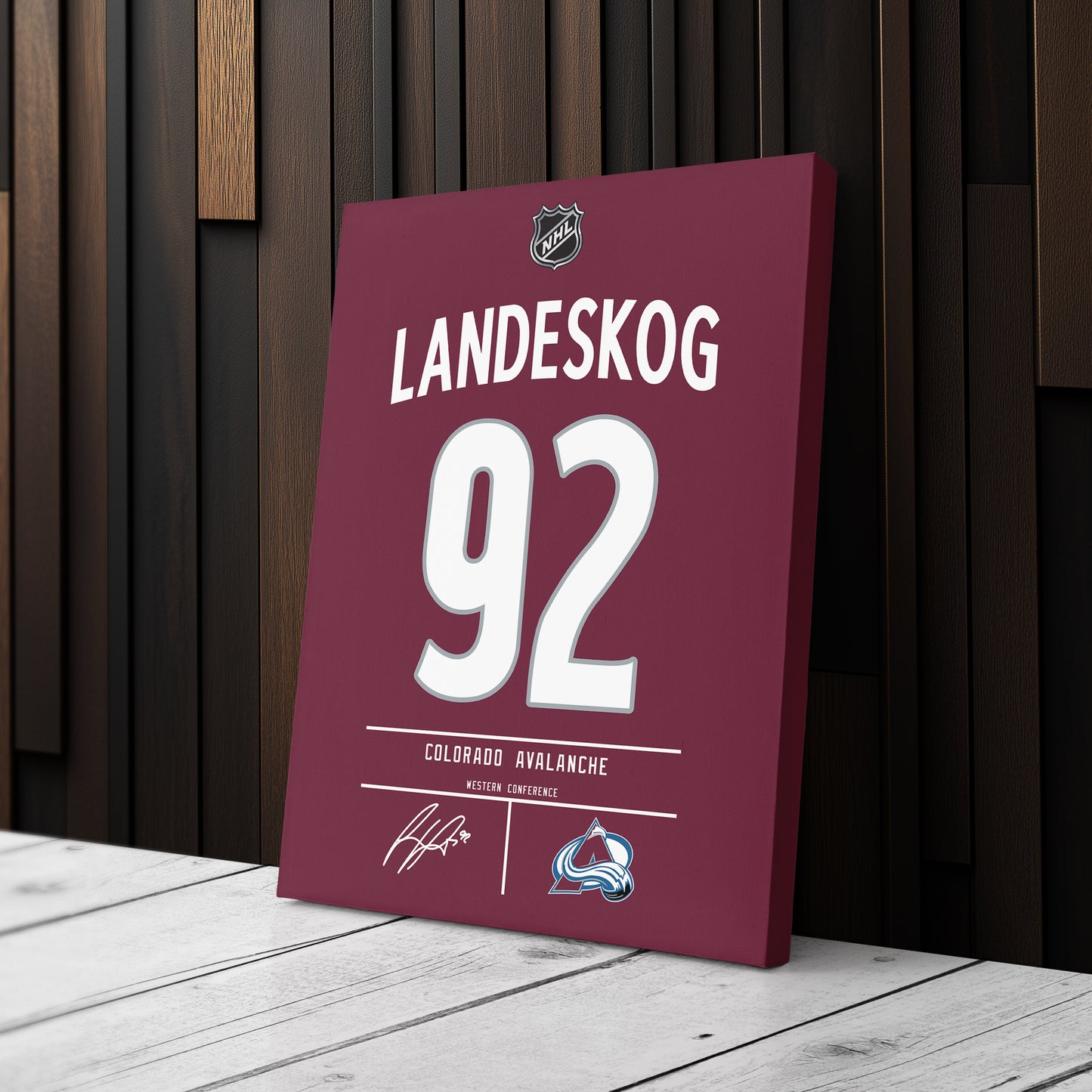 Gabriel Landeskog Colorado Avalanche Jersey Canvas Wall Art