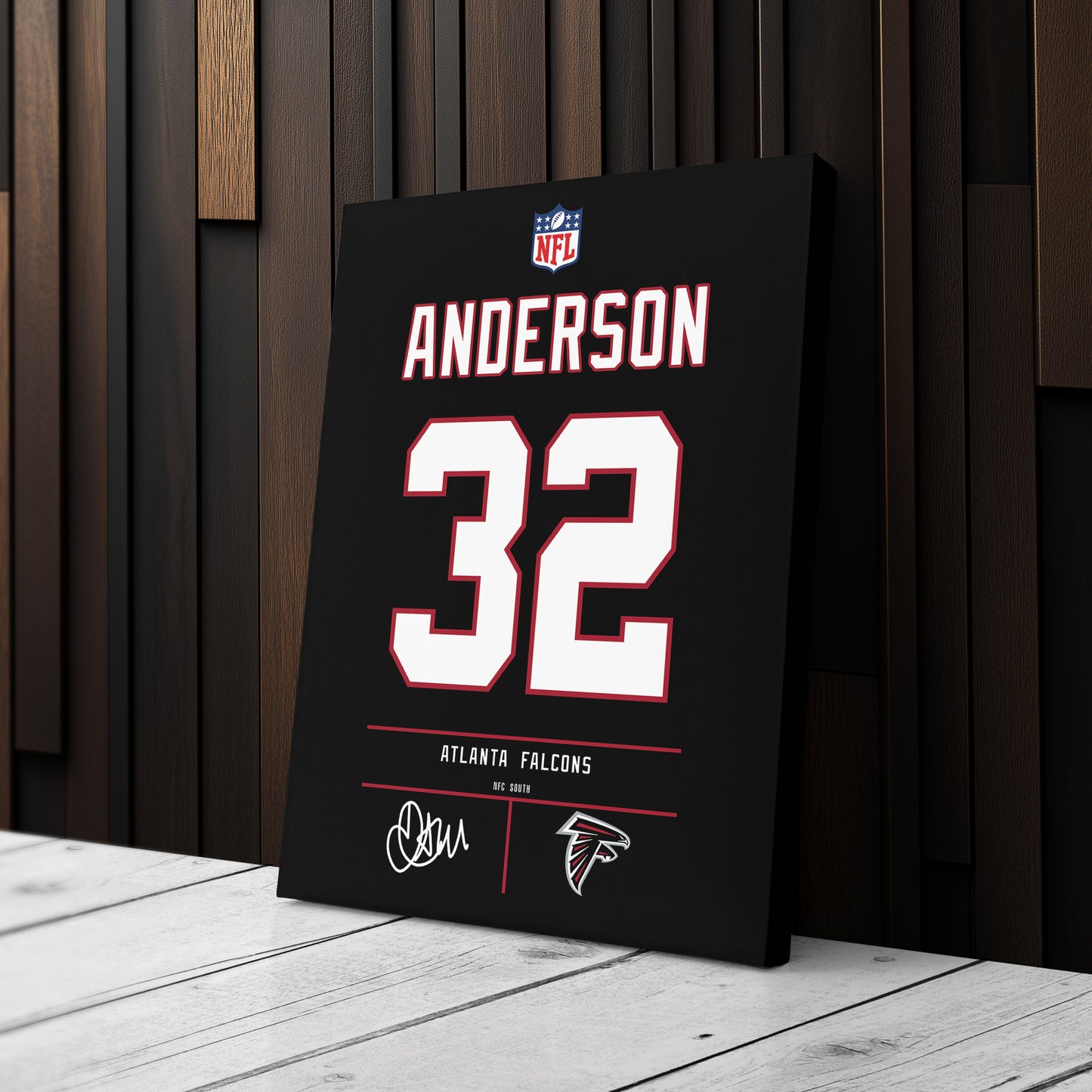 Jamal Anderson Atlanta Falcons Jersey Canvas Wall Art