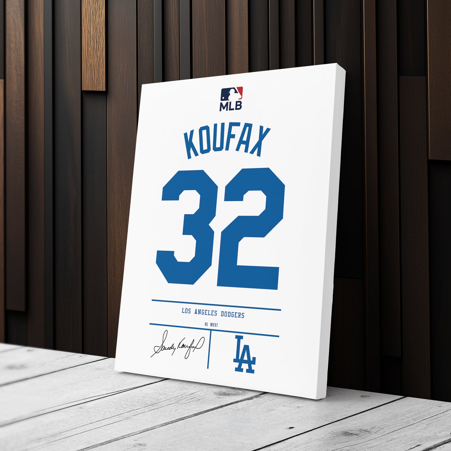 Sandy Koufax Los Angeles Dodgers Jersey Canvas Wall Art