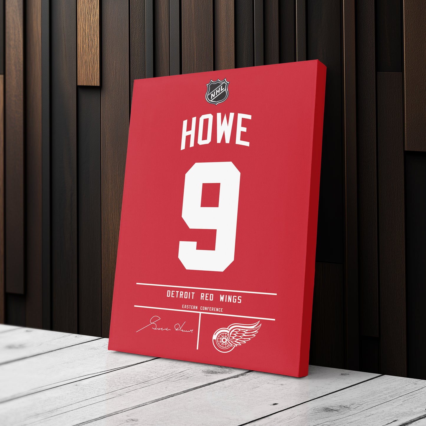 Gordie Howe Red Wings Jersey Canvas Print | Wall Art Decor