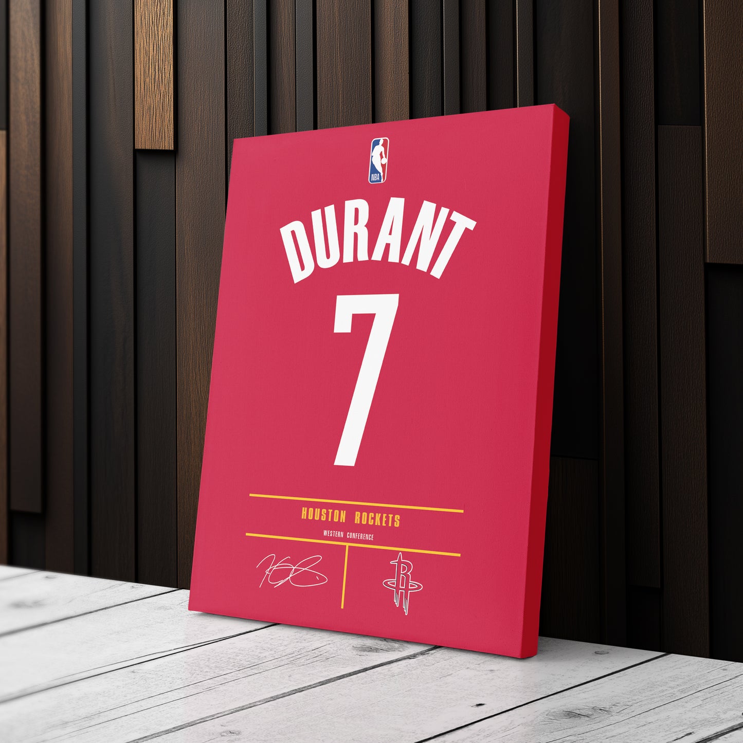 Kevin Durant Houston Rockets Jersey Canvas Wall Art