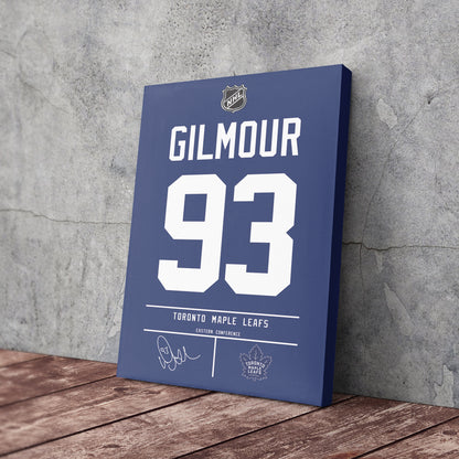Doug Gilmour Maple Leafs Jersey Canvas Print | Wall Art Decor