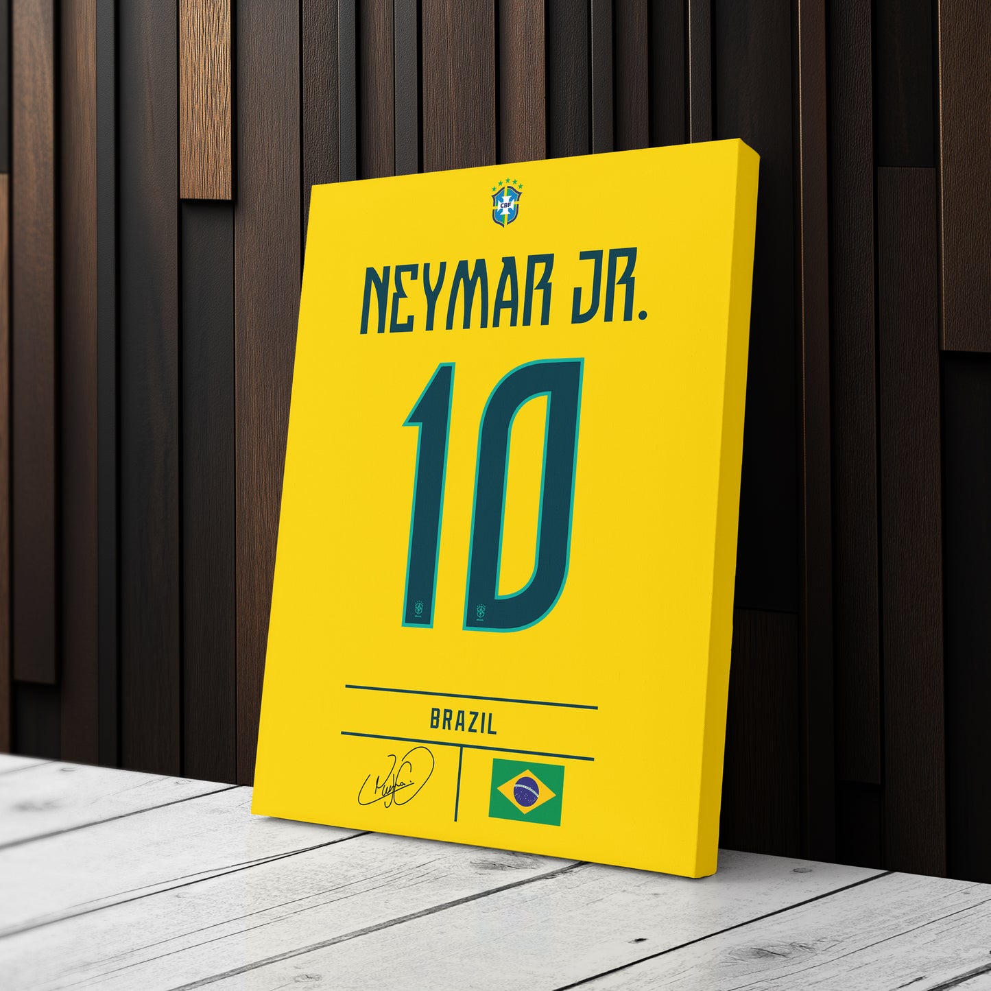 Neymar Jr Brazil Jersey Canvas Wall Art
