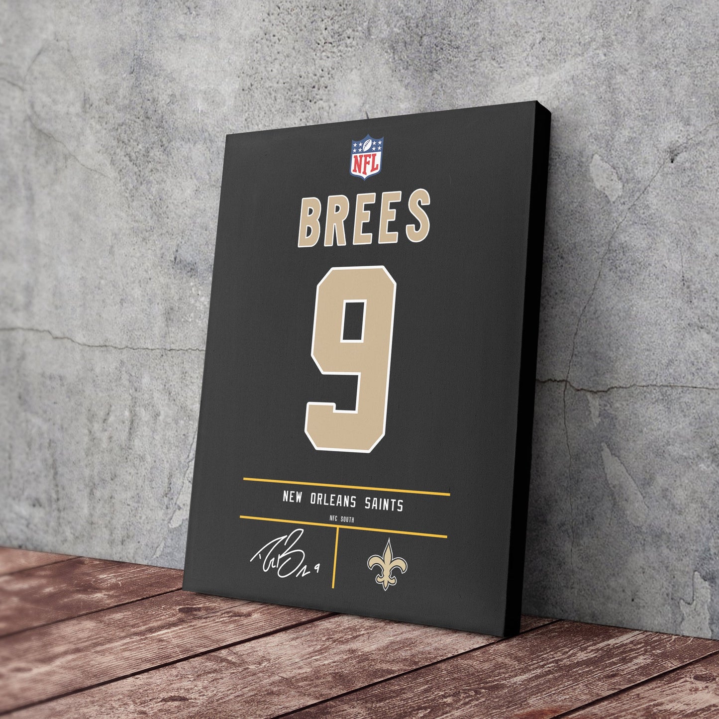 Drew Brees Saints Jersey Canvas Print | Wall Art Decor