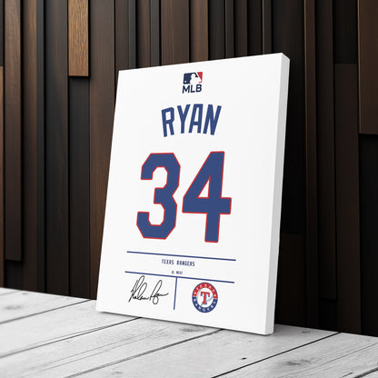 Nolan Ryan Rangers Jersey Canvas Print | Wall Art Decor