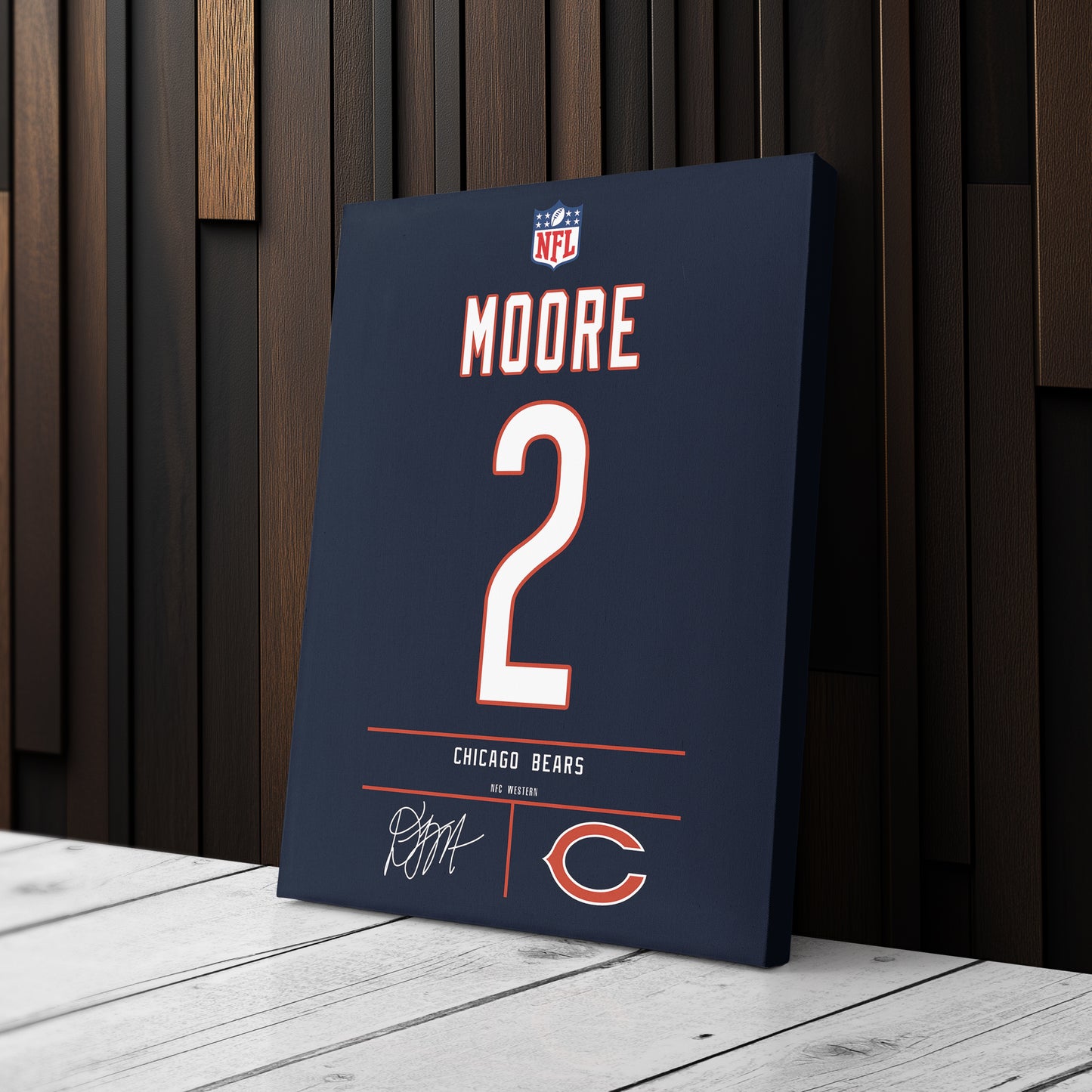 D.J. Moore Bears Jersey Canvas Print | Wall Art Decor