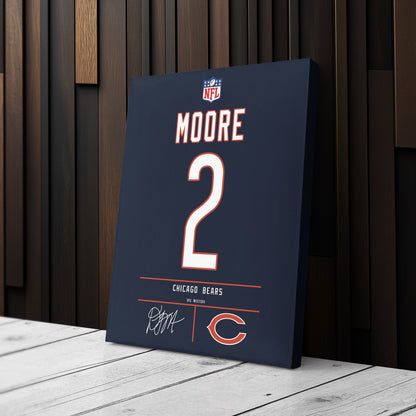D.J. Moore Bears Jersey Canvas Print | Wall Art Decor