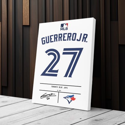 Vladimir Guerrero Jr. Blue Jays Jersey Canvas Print | Wall Art Decor