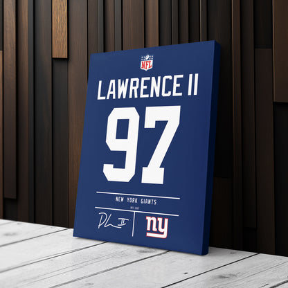 Dexter Lawrence New York Giants Jersey Canvas Wall Art