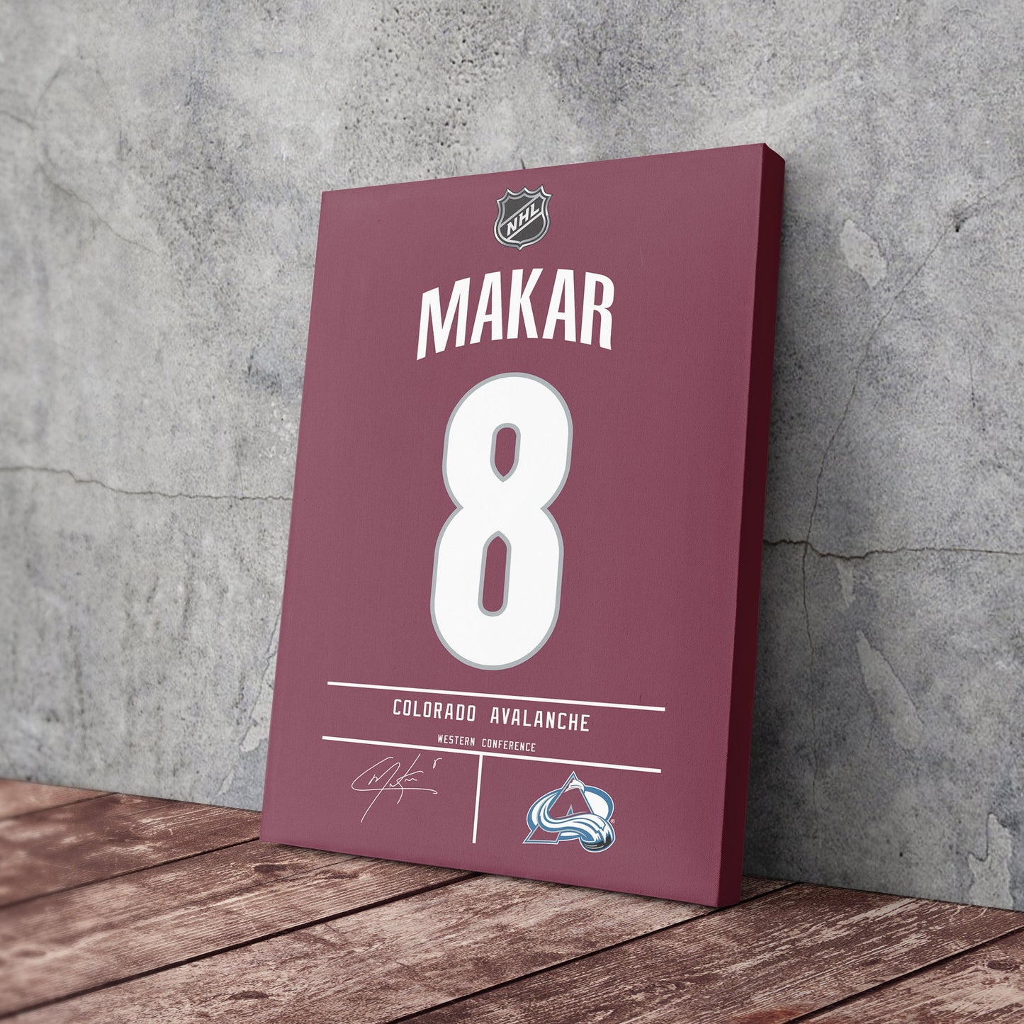 Cale Makar Avalanche Jersey Canvas Print | Wall Art Decor