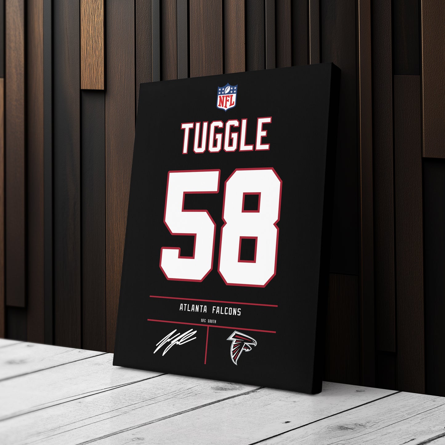 Jesse Tuggle Atlanta Falcons Jersey Canvas Wall Art