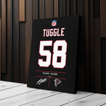 Jesse Tuggle Atlanta Falcons Jersey Canvas Wall Art