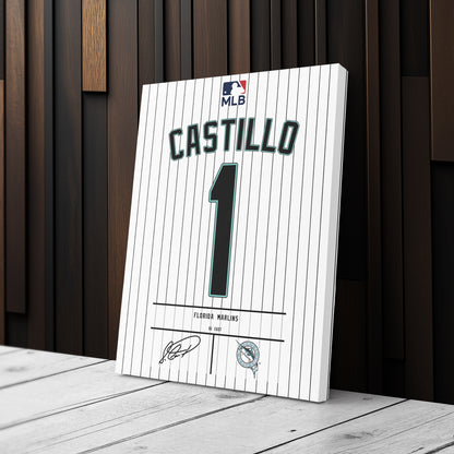 Luis Castillo Marlins Jersey Canvas Print | Wall Art Decor