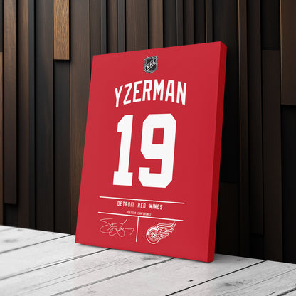 Steve Yzerman Red Wings Jersey Canvas Print | Wall Art Decor