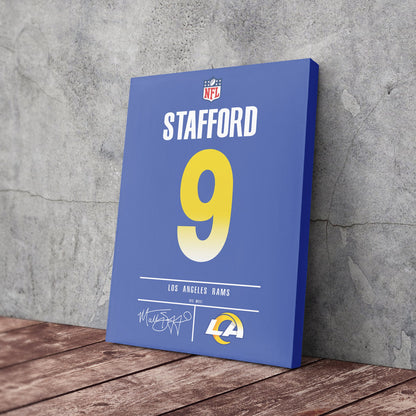 Matthew Stafford Rams Jersey Canvas Print | Wall Art Decor