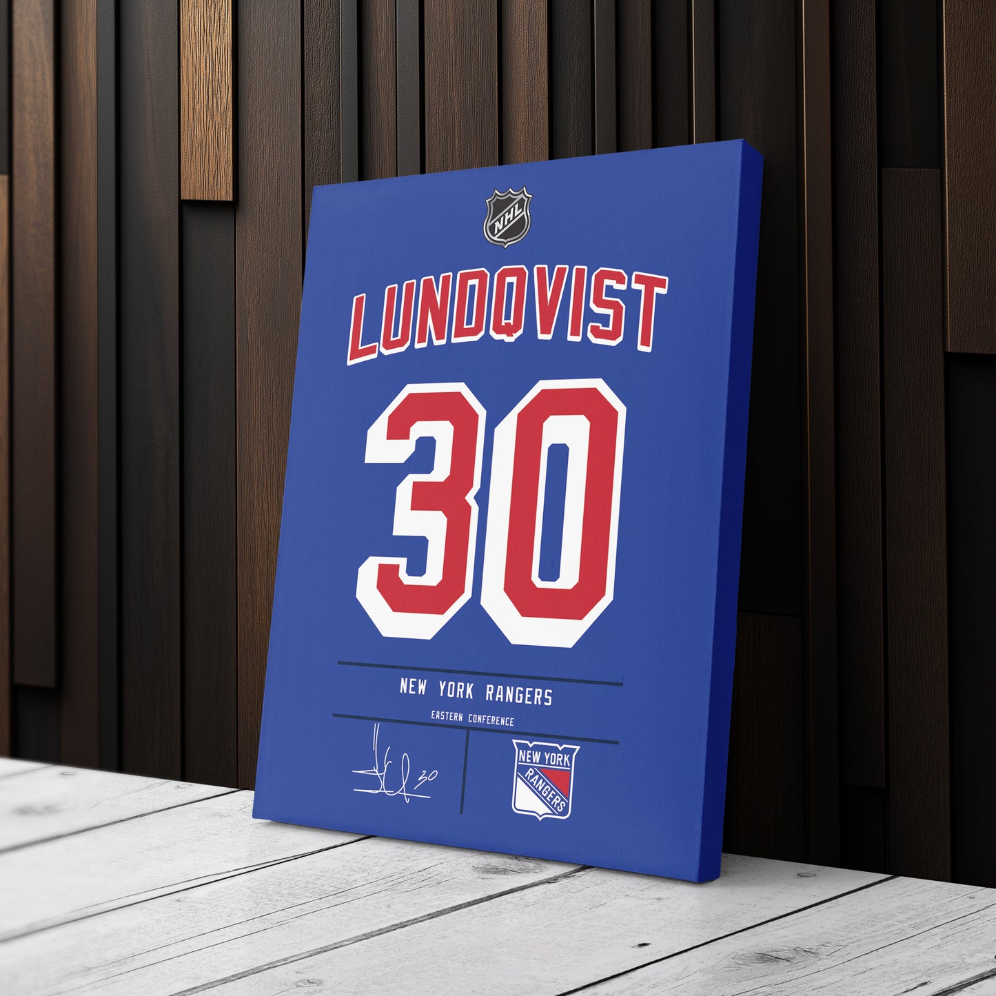 Henrik Lundqvist Rangers Jersey Canvas Print | Wall Art Decor