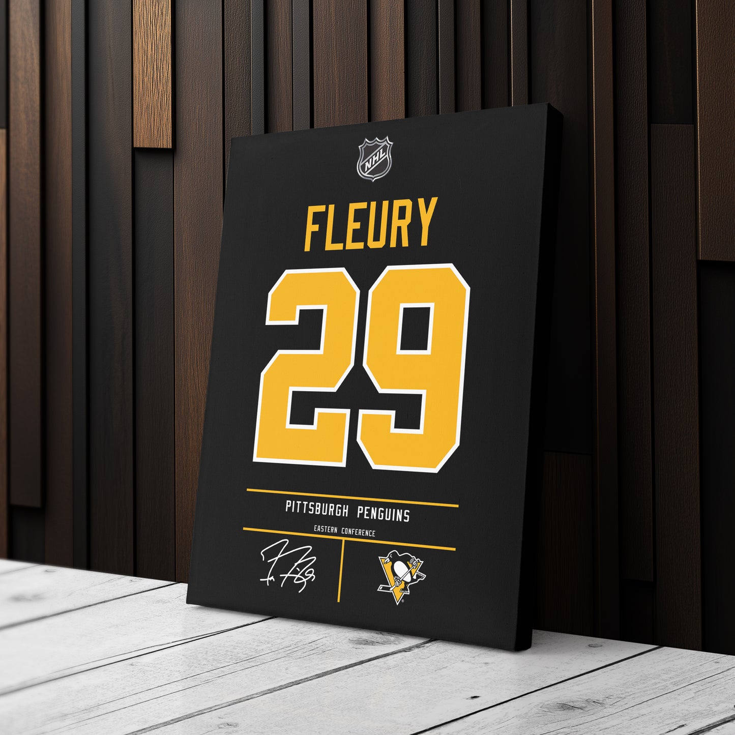 Marc-André Fleury Pittsburgh Penguins Jersey Canvas Wall Art