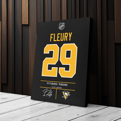 Marc-André Fleury Pittsburgh Penguins Jersey Canvas Wall Art