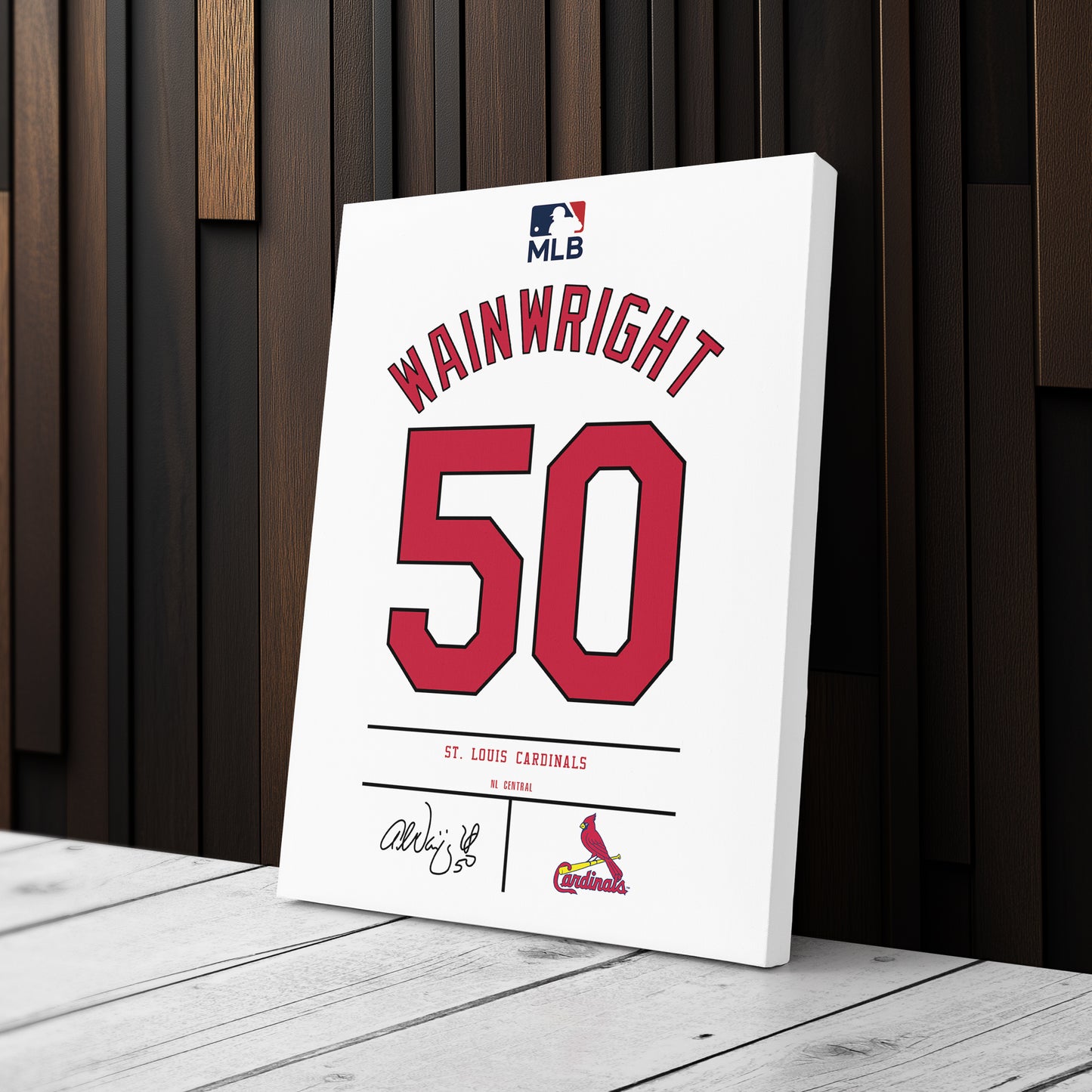 Adam Wainwright St. Louis Cardinals Jersey Canvas Wall Art