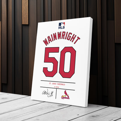 Adam Wainwright St. Louis Cardinals Jersey Canvas Wall Art