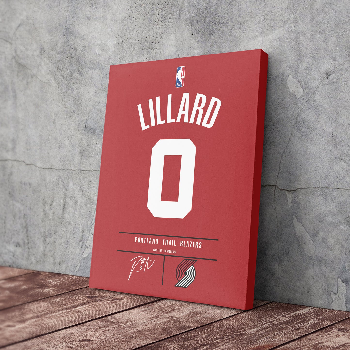 Damian Lillard Blazers Jersey Canvas Print | Wall Art Decor